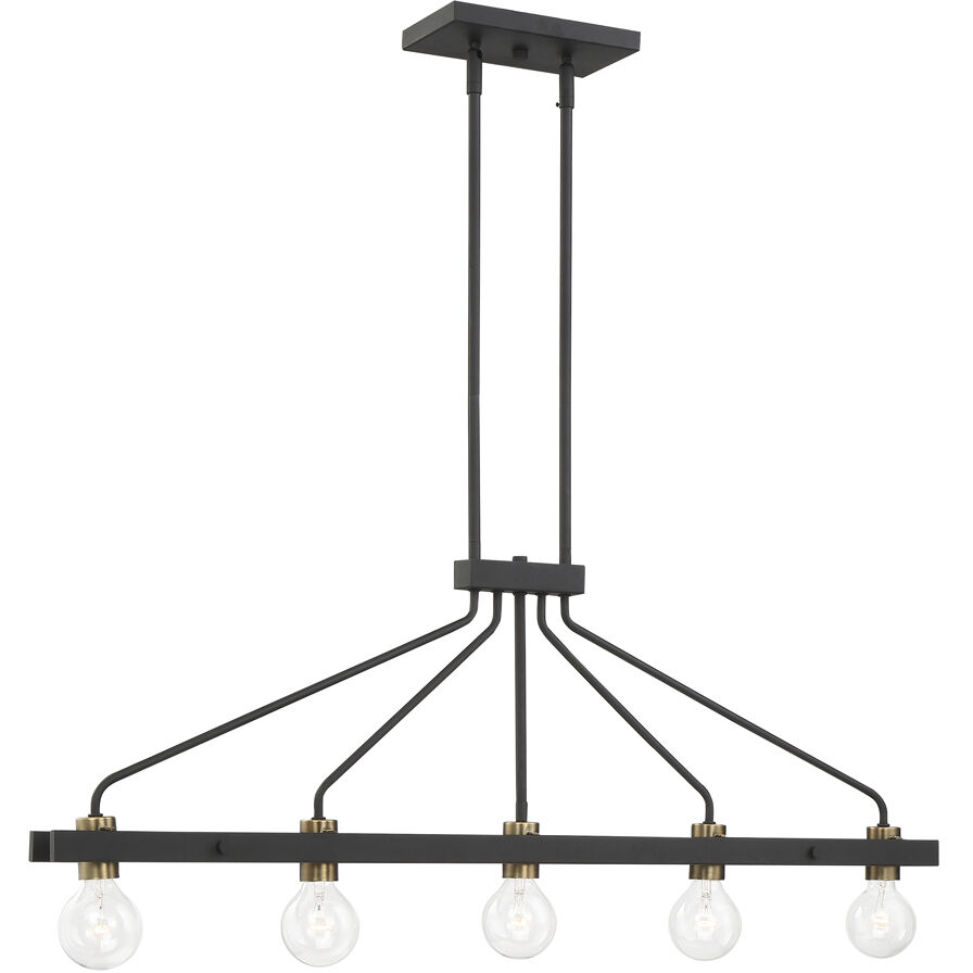 Ravella 5 Light 42 inch Black Chandelier Ceiling Light