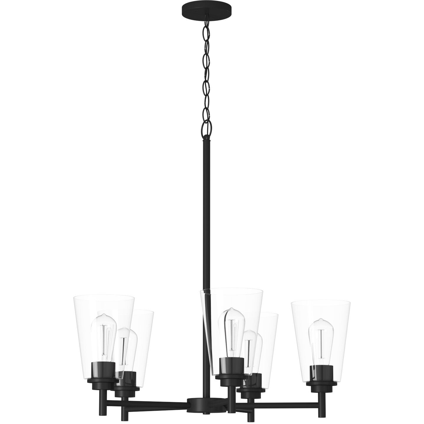 Westin 5 Light 24 inch Matte Black Chandelier Ceiling Light