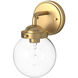 Knoll 1 Light 6 inch Brushed Gold Wall Sconce Wall Light