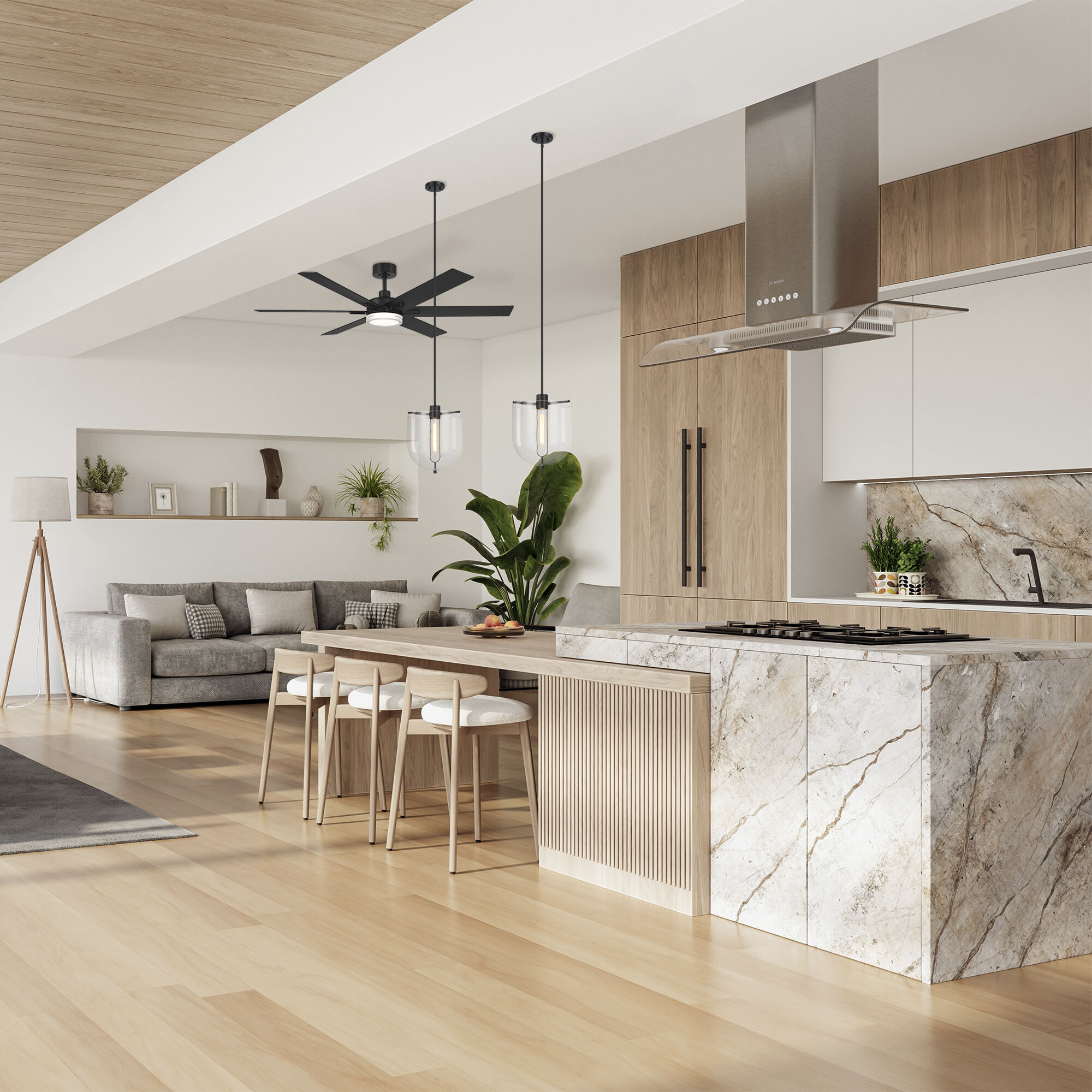 Skylar LED 15 inch Matte Black Down Pendant Ceiling Light