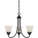 Kendall 3 Light 20 inch Oil Rubbed Bronze Chandelier Ceiling Light in Frosted