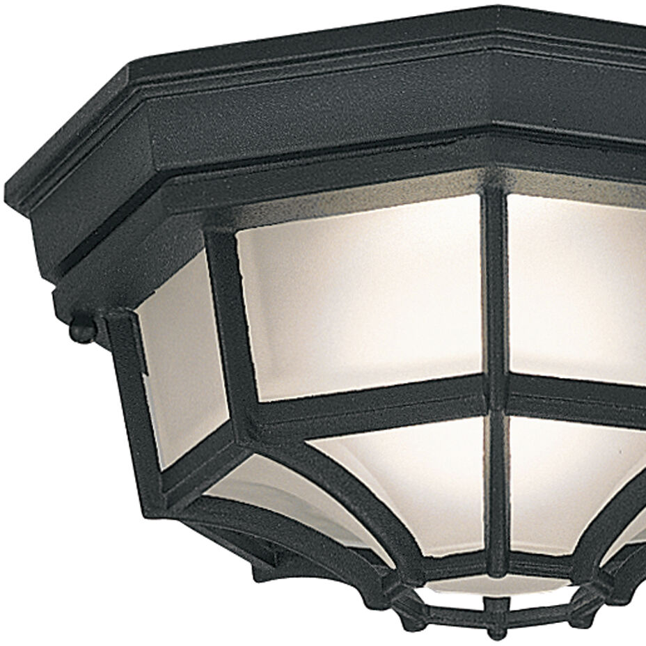 Builder 1 Light 11 inch Black Outdoor Flushmount