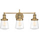 Taylor 3 Light 23 inch Old Satin Brass Bath Bar Wall Light