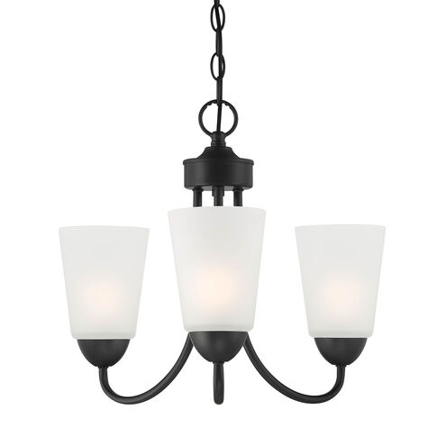 Malone 3 Light 18 inch Matte Black Chandelier Ceiling Light