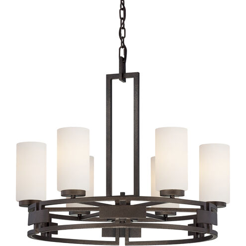 Del Ray 6 Light 28 inch Flemish Bronze Chandelier Ceiling Light