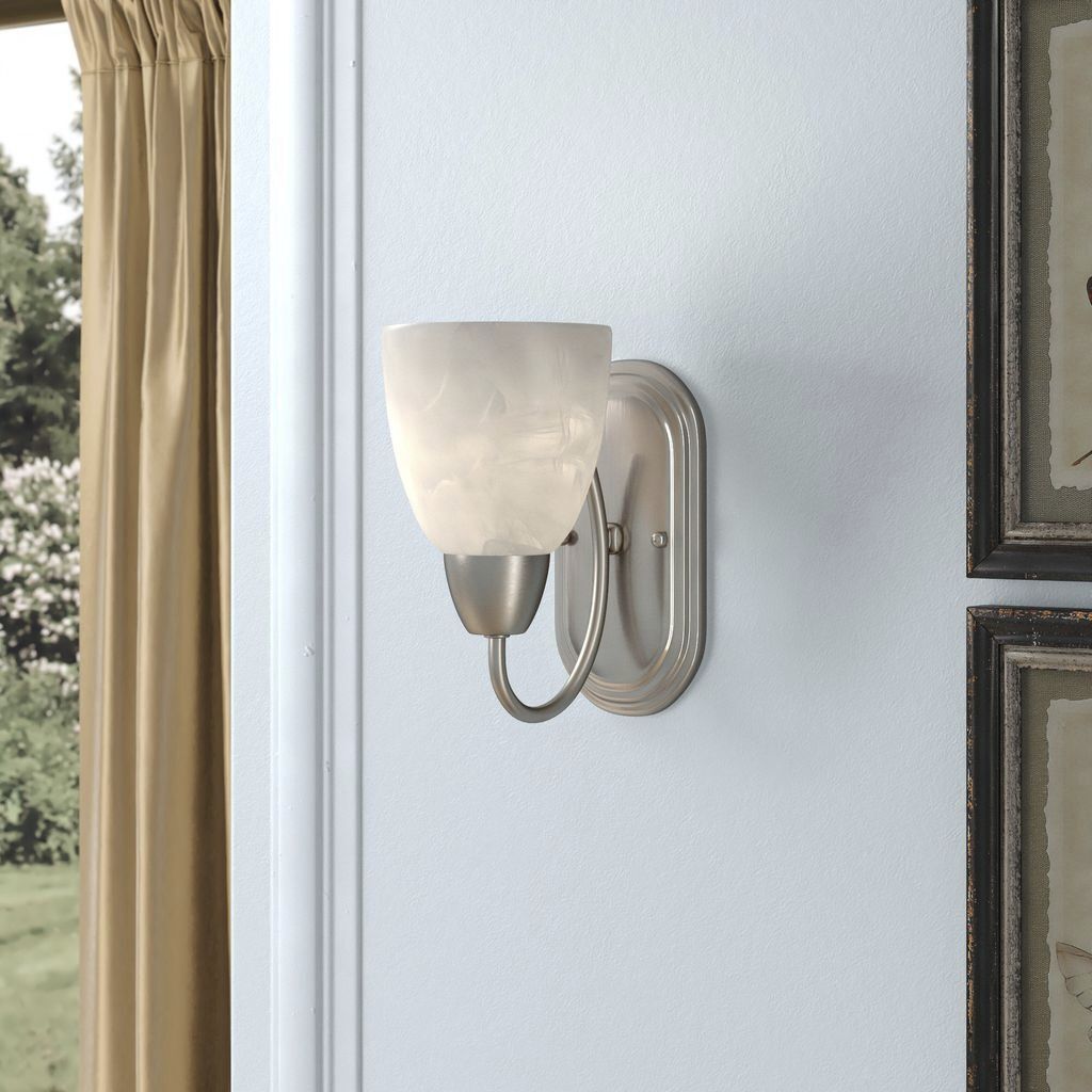 Torino 1 Light 8 inch Brushed Nickel Bath Bar Wall Light