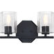 Haven 2 Light 16 inch Matte Black Vanity Light Wall Light