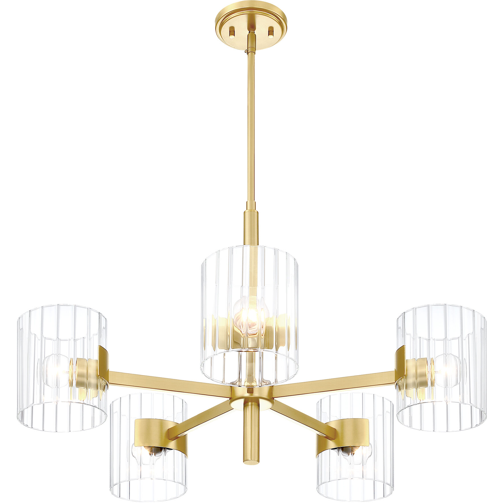 Aries 5 Light 28 inch Brushed Gold Chandelier Ceiling Light