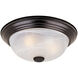Decorative 2 Light 13 inch Oil Rubbed Bronze Flushmount Ceiling Light in White Alabaster, Medium