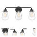 Elliott 3 Light 24 inch Matte Black Bath Bar Wall Light
