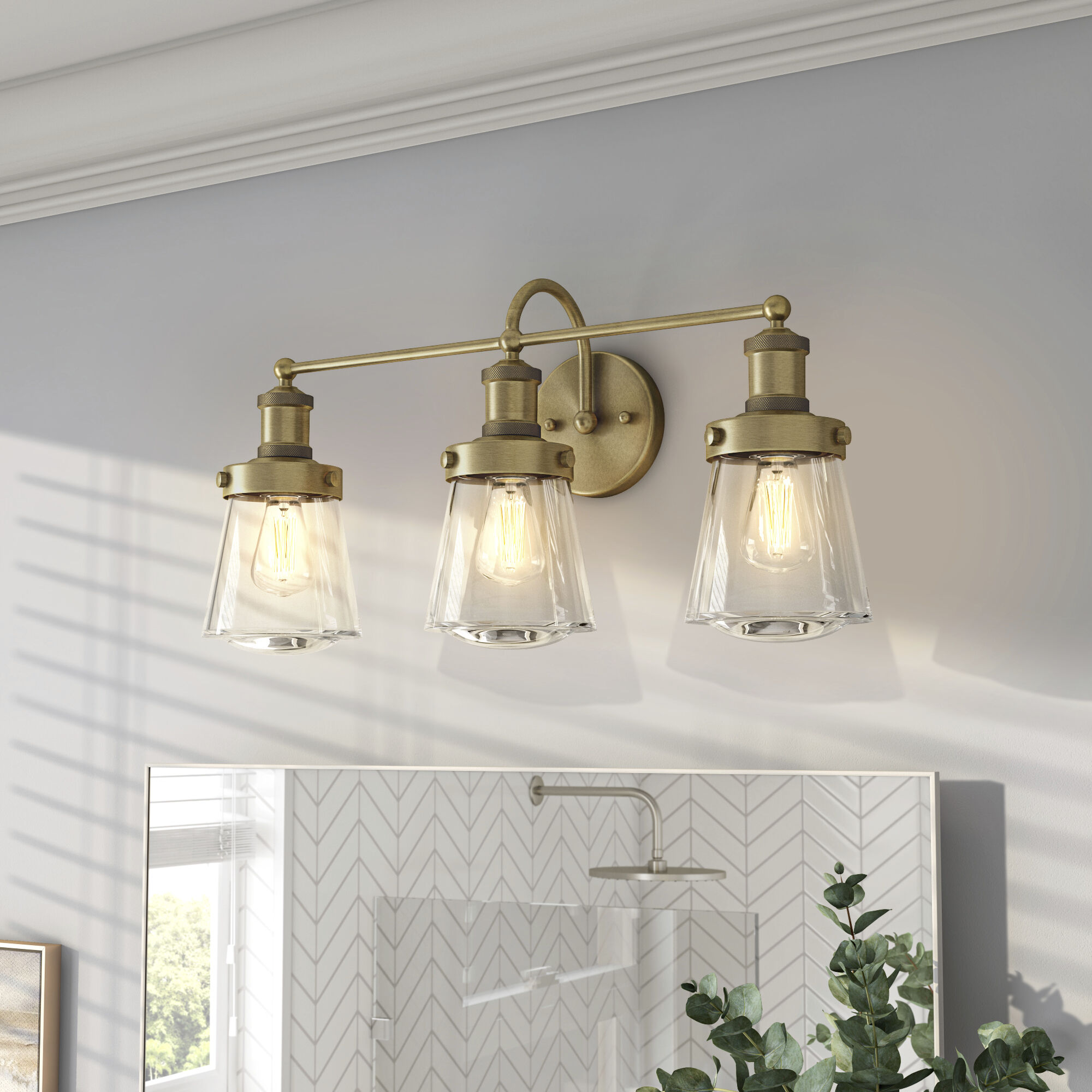 Taylor 3 Light 23 inch Old Satin Brass Bath Bar Wall Light