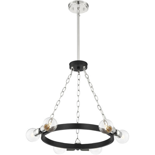 Huxton 6 Light 21 inch Black Chandelier Ceiling Light