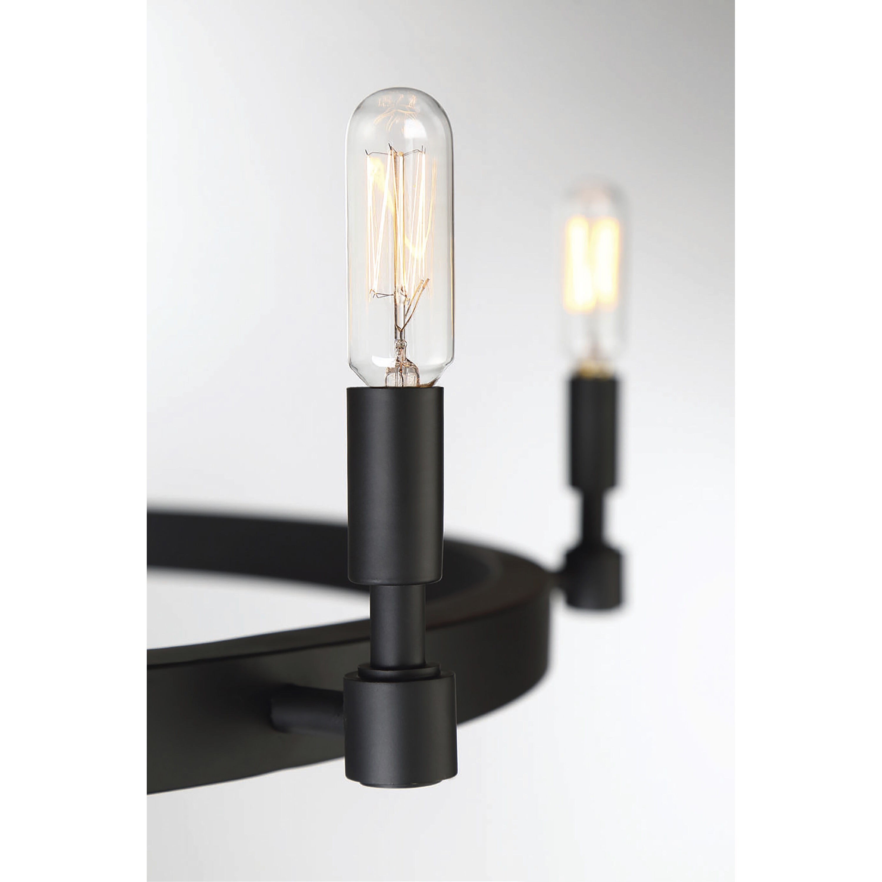 Fiora 8 Light 36 inch Black Linear Chandelier Ceiling Light