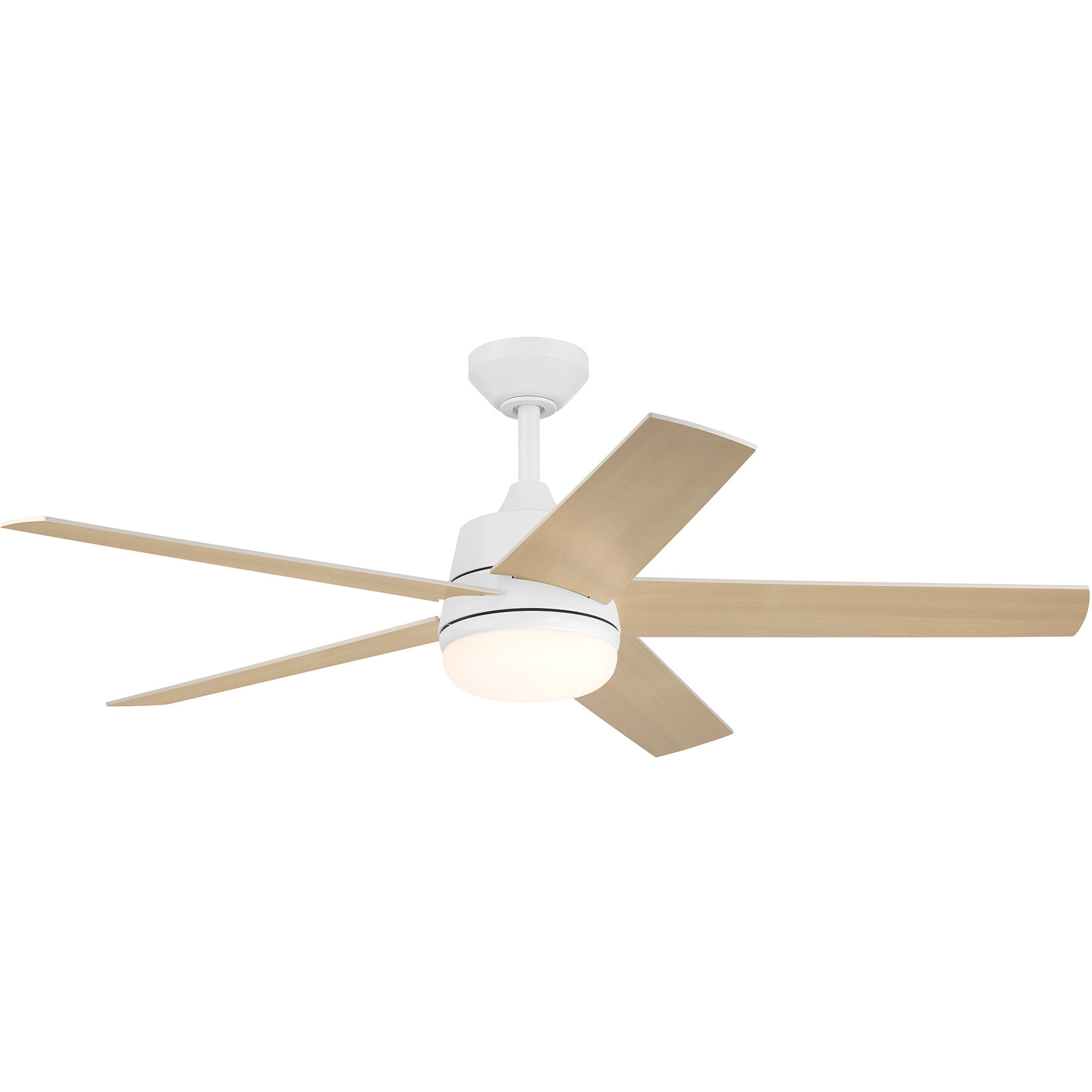 Astrea 52 inch Matte White with Reversible Matte White/Blonde Maple Blades Smart Color Fan