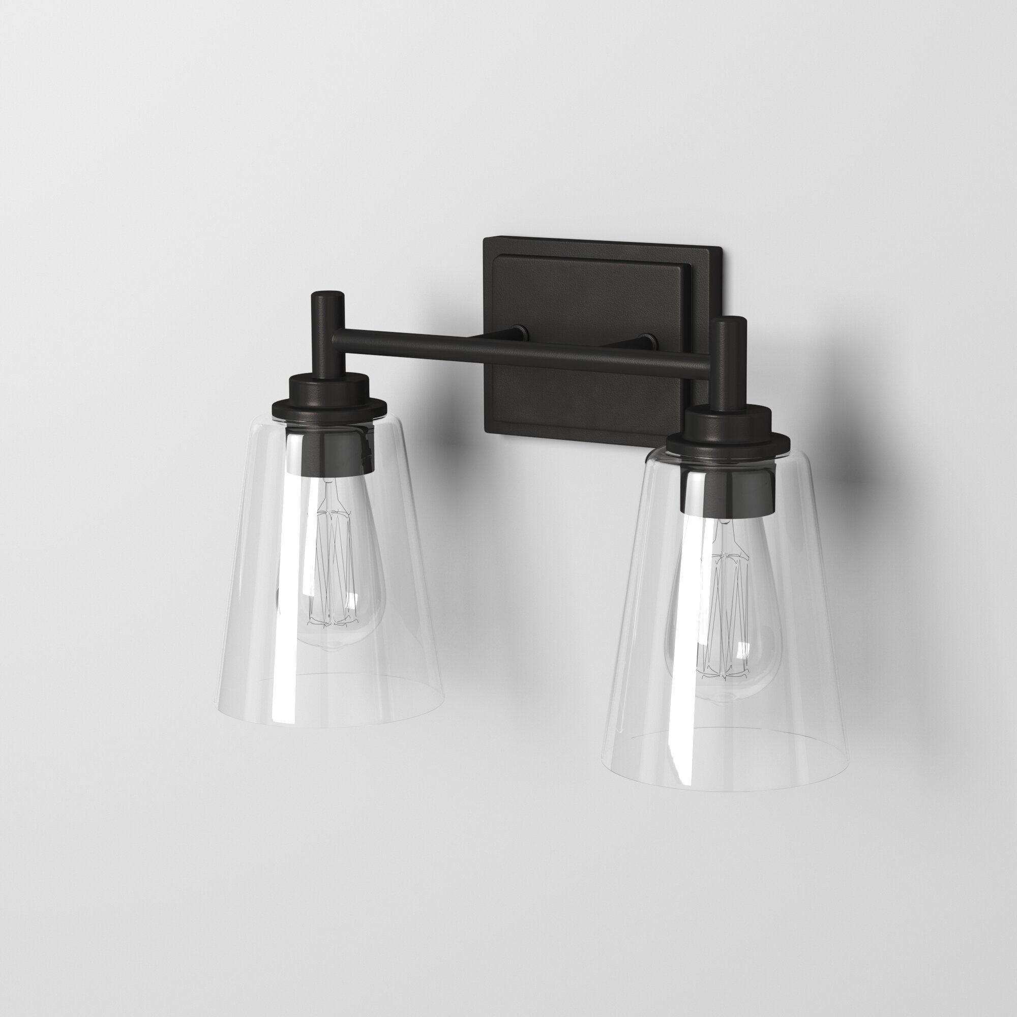 Westin 2 Light 15 inch Matte Black Bath Bar Wall Light 