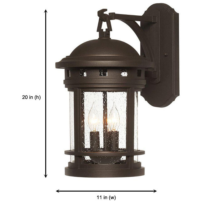 Sedona 3 Light 20 inch Oil Rubbed Bronze Outdoor Wall Lantern in Seedy