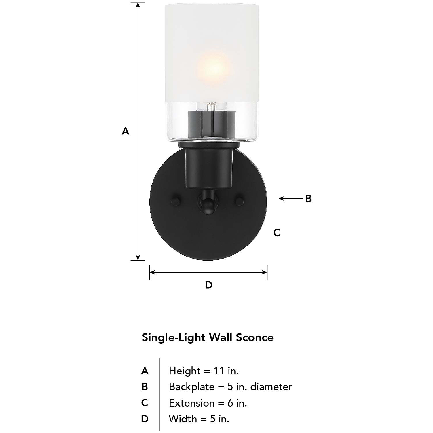 Cedar Lane 1 Light 6 inch Matte Black Vanity Light Wall Light