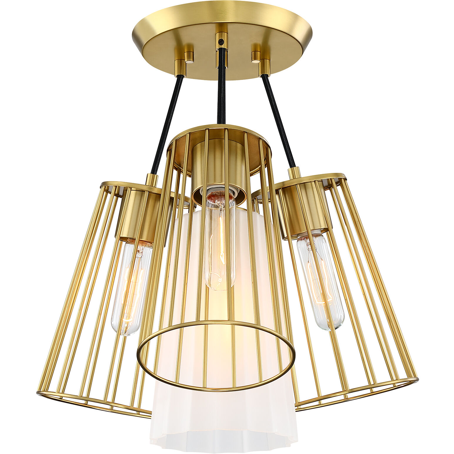Liana 4 Light 17.5 inch Brushed Gold Semi Flush Mount Ceiling Light