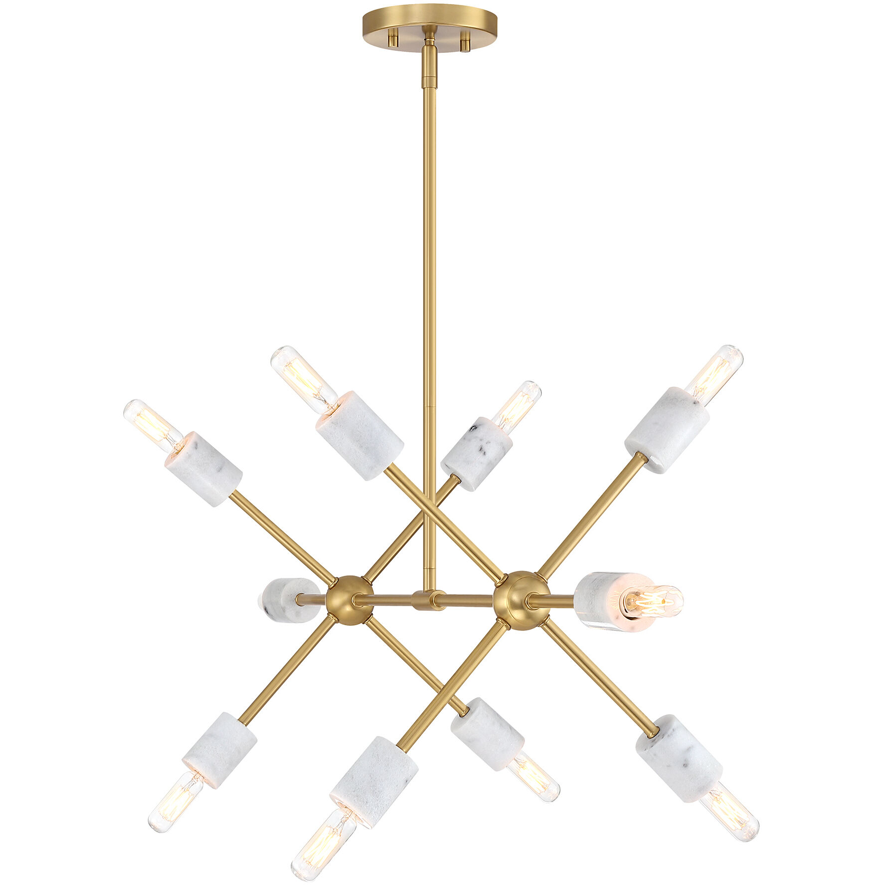 Star Dust 10 Light 34.75 inch Brushed Gold Island Pendant Ceiling Light