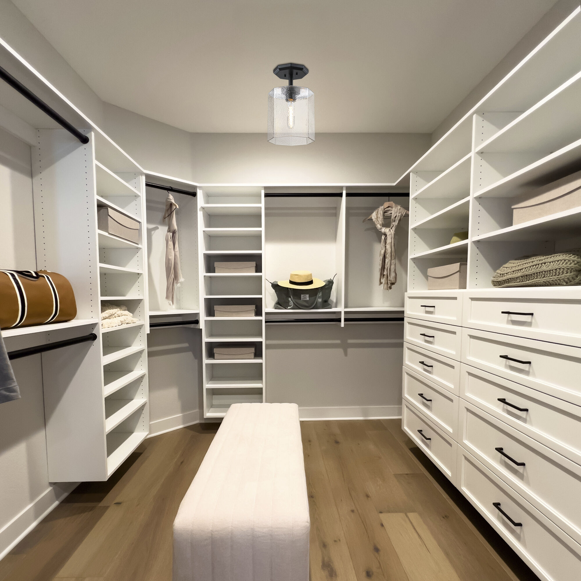 Haven LED 10 inch Matte Black Semi-Flush Mount Ceiling Light