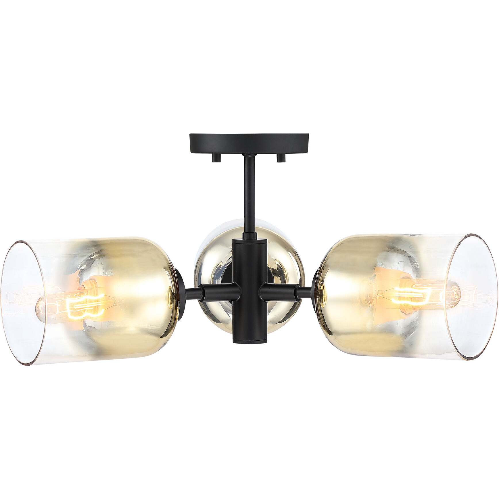 Gatsby 3 Light 20.5 inch Matte Black Semi Flush Mount Ceiling Light