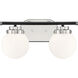 Elle 2 Light 15 inch Polished Nickel Vanity Light Wall Light