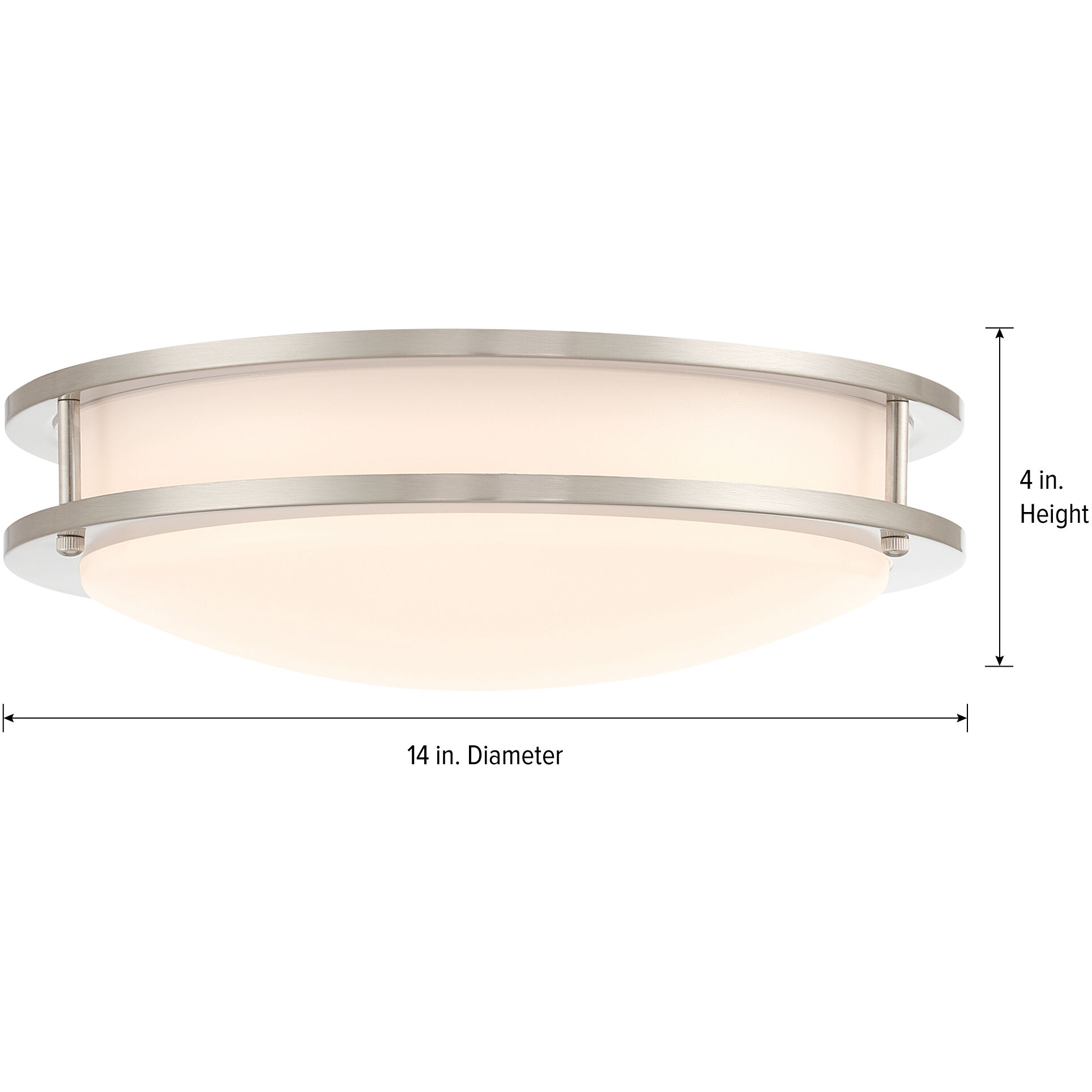 DC Series 1 Light 14 inch Brushed Nickel Flush Mount Ceiling Light