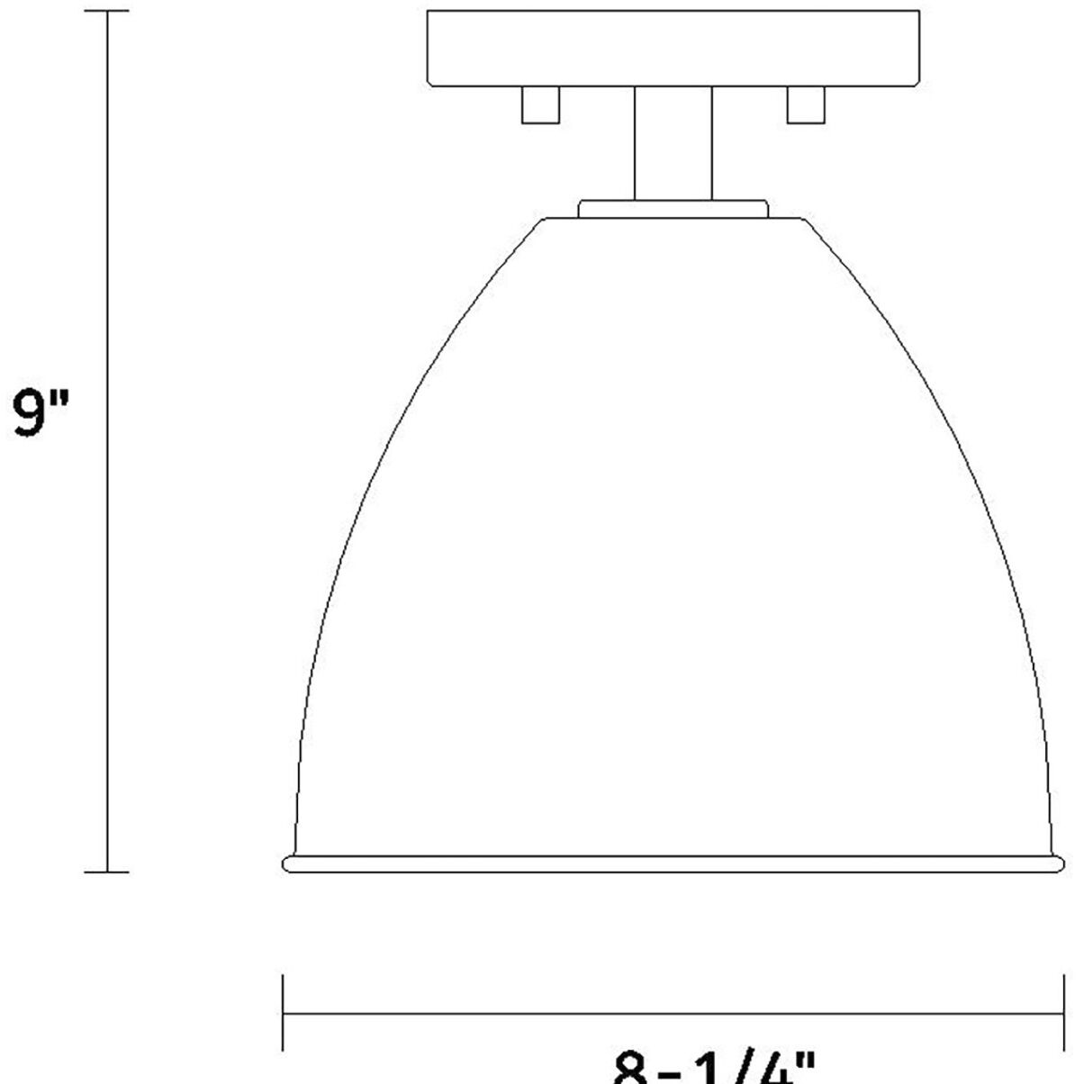 Biba 1 Light 8.25 inch Brushed Gold Semi-Flush Mount Ceiling Light