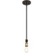 Miles 1 Light 2.5 inch Vintage Bronze Mini Pendant Ceiling Light