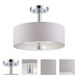 Cordova 3 Light 13 inch Chrome Semi-Flush Ceiling Light