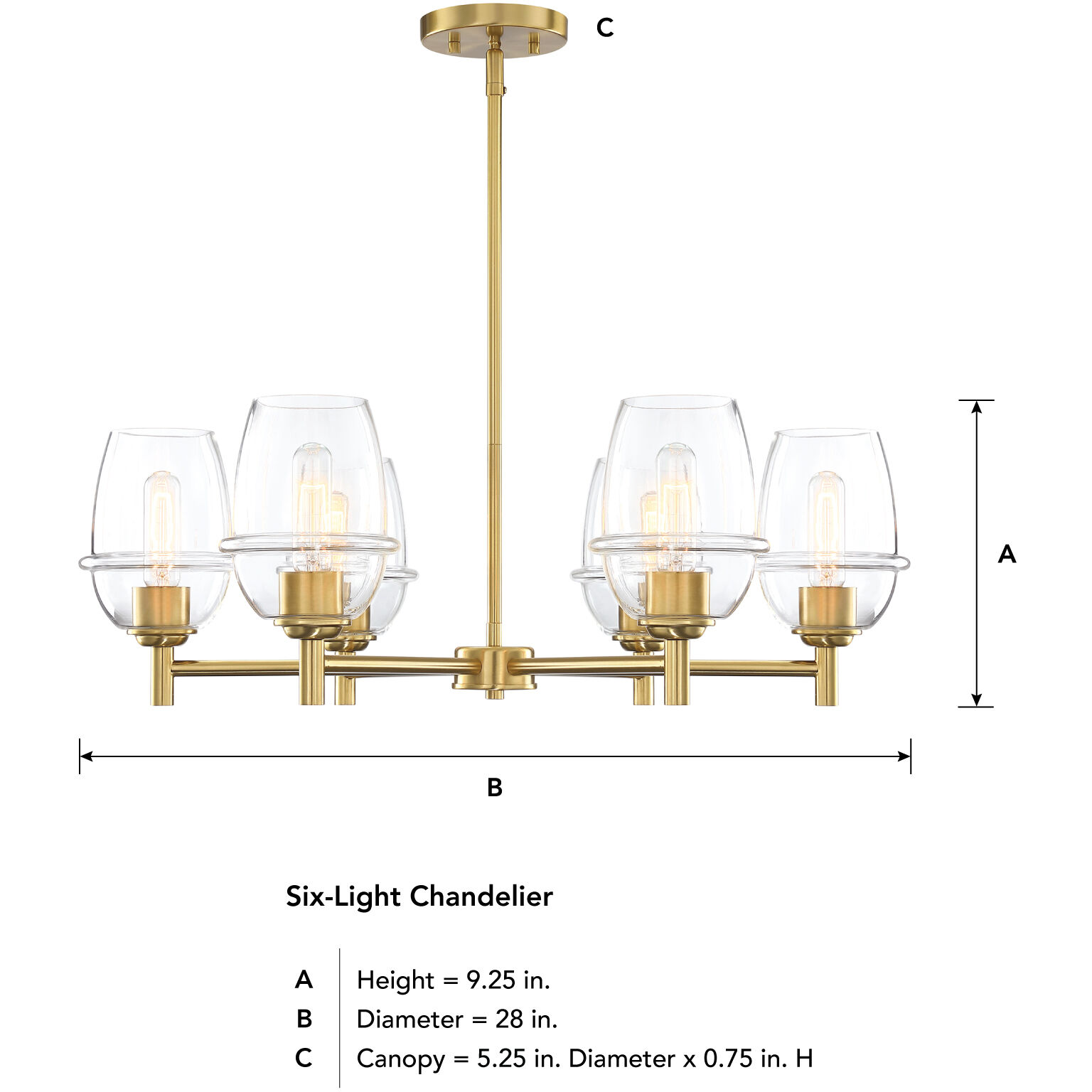 Summer Jazz 6 Light 28 inch Brushed Gold Chandelier Ceiling Light