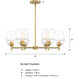 Summer Jazz 6 Light 28 inch Brushed Gold Chandelier Ceiling Light