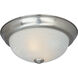 Decorative 2 Light 13 inch Satin Platinum Flushmount Ceiling Light in White Alabaster, Medium