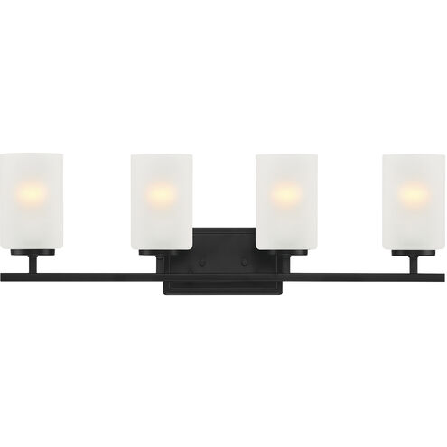 Carmine 4 Light 28 inch Matte Black Vanity Light Wall Light