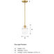 Summer Jazz 1 Light 5.5 inch Brushed Gold Pendant Ceiling Light