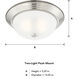 Decorative 2 Light 13 inch Satin Platinum Flushmount Ceiling Light in Etched, Medium