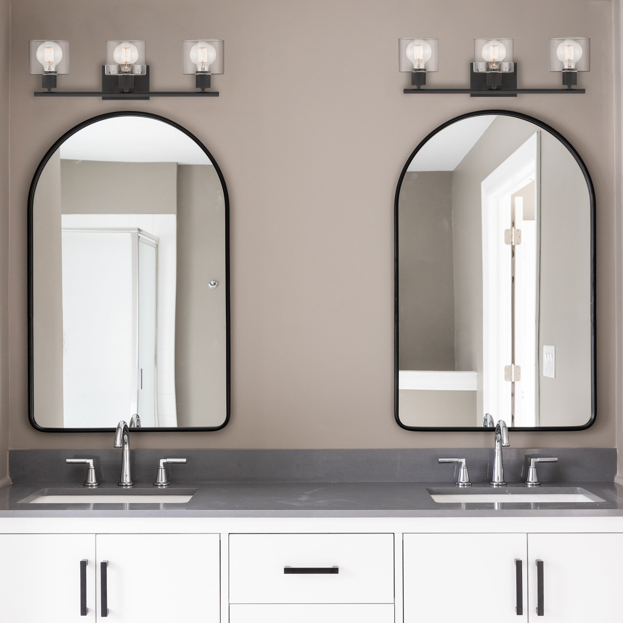 Vibrato 3 Light 24 inch Matte Black Vanity Light Wall Light