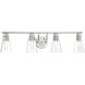 Echo 4 Light 34.88 inch Satin Platinum Bath Bar Wall Light