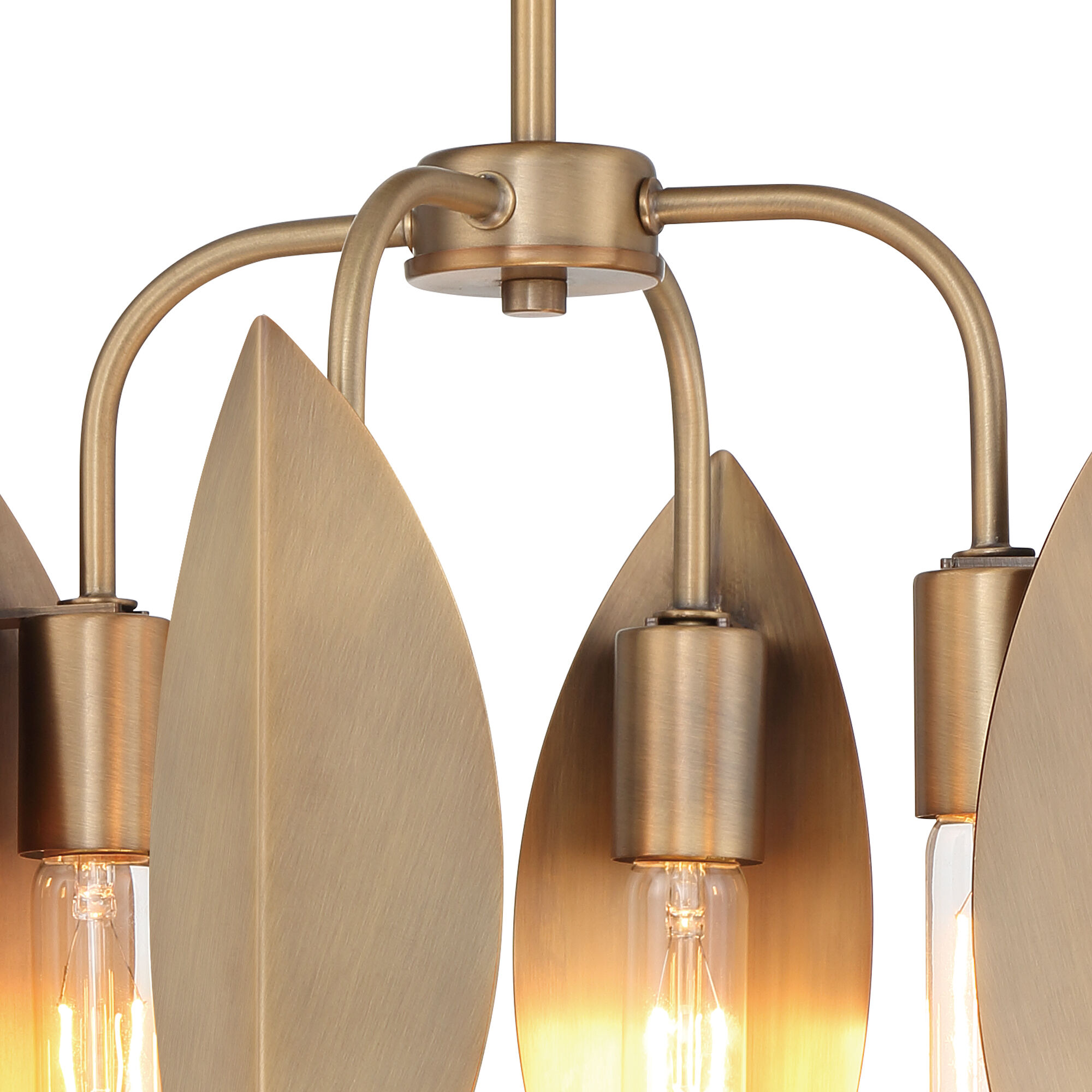 Eden 4 Light 12.25 inch Old Satin Brass Semi-Flush Mount Ceiling Light