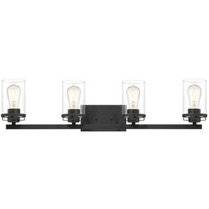 Jedrek 4 Light 34 inch Black Bath Light Wall Light