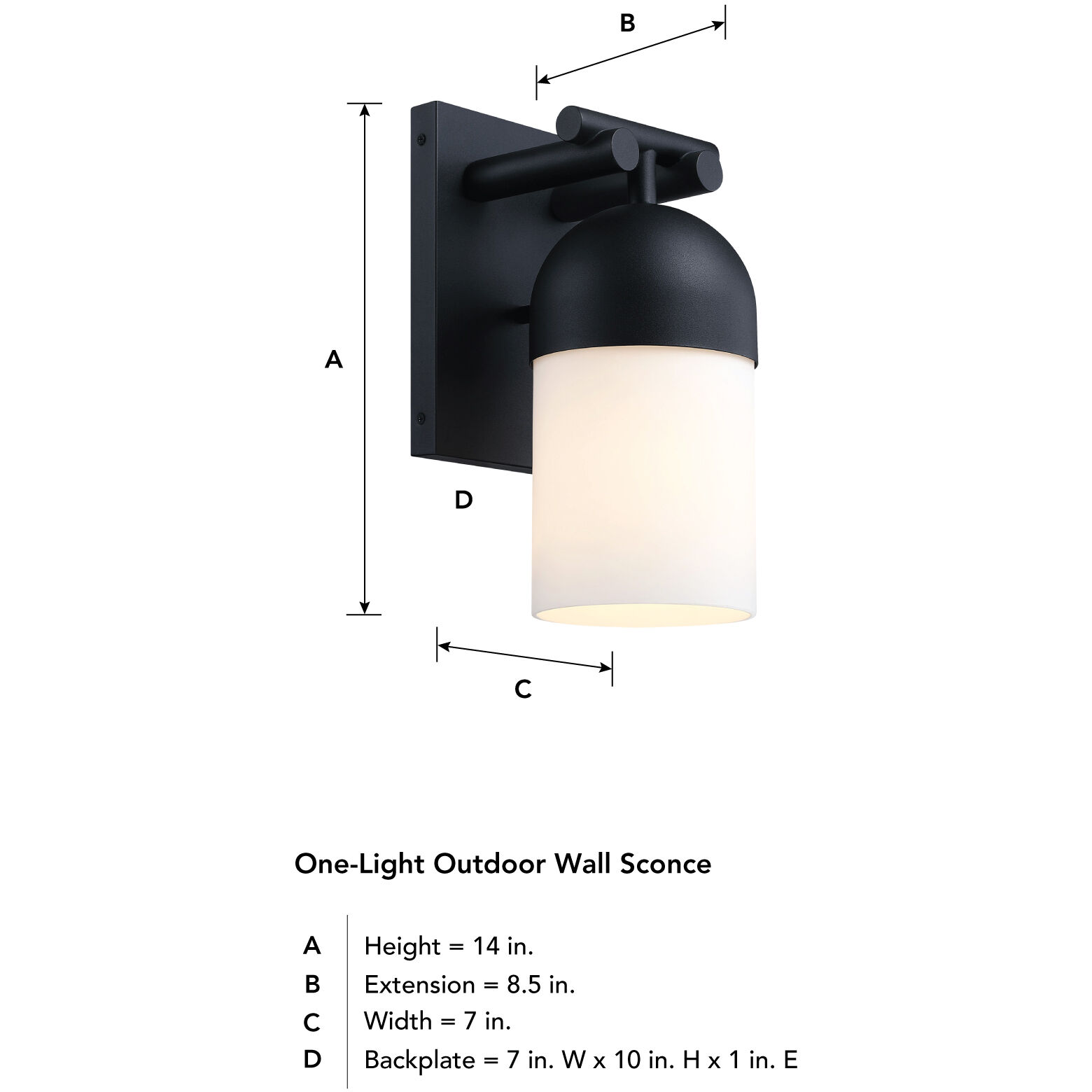 Ever Spring LED 14 inch Black Outdoor Wall Sconce