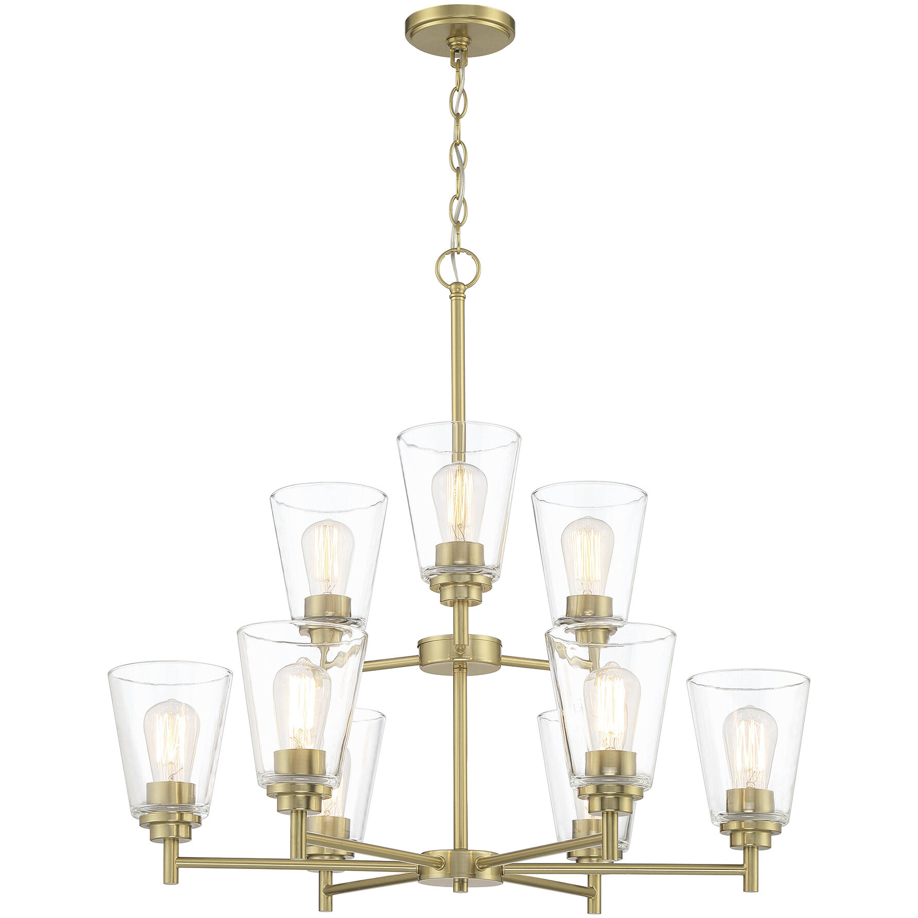 Westin 9 Light 30 inch Brushed Gold Chandelier Ceiling Light