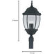 Tiverton 3 Light 28 inch Black Outdoor Post Lantern