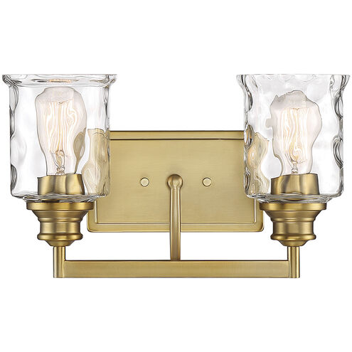 Drake 2 Light 15 inch Brushed Gold Bath Bar Wall Light
