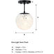 Circo 1 Light 7 inch Matte Black Semi Flush Mount Ceiling Light