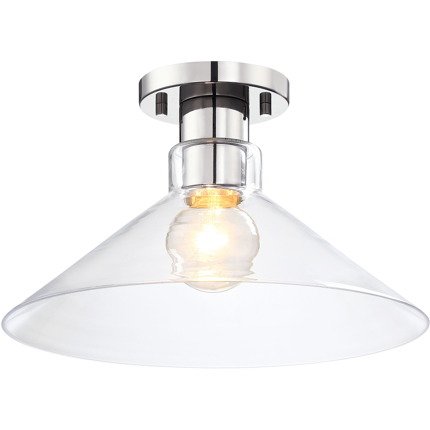 Leena 1 Light 14 inch Polished Nickle Semi Flush Mount Ceiling Light in Polished Nickel