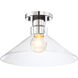 Leena 1 Light 14 inch Polished Nickle Semi Flush Mount Ceiling Light in Polished Nickel