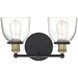 Bryson 2 Light 14.88 inch Vintage Bronze Bath Light Wall Light