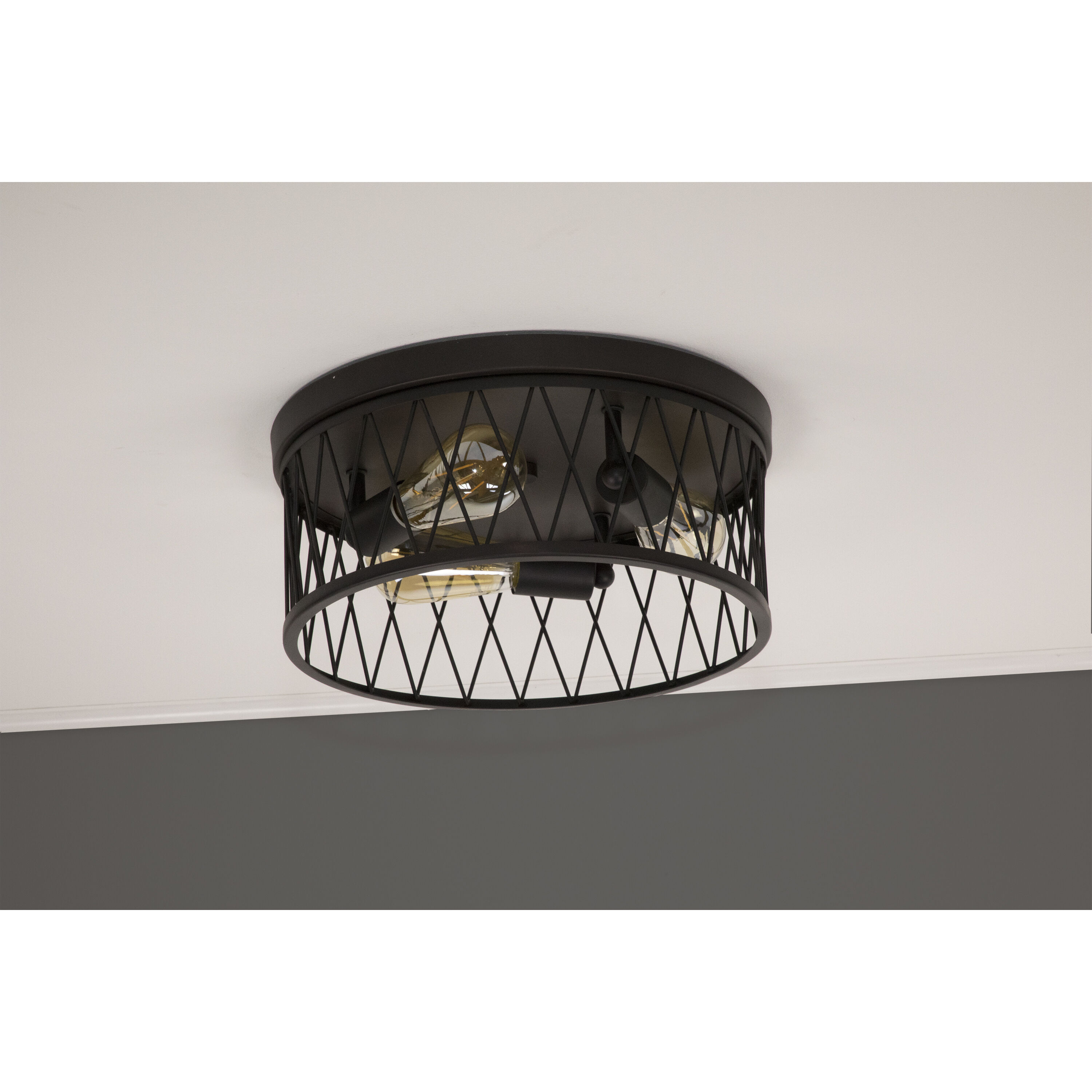 Arris 3 Light 15 inch Vintage Bronze Flushmount Ceiling Light