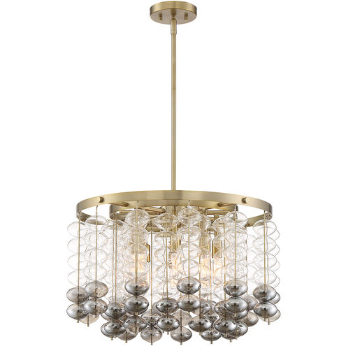 Villa Rose 8 Light 23 inch Brushed Gold Chandelier Ceiling Light